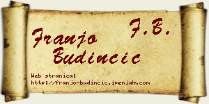 Franjo Budinčić vizit kartica